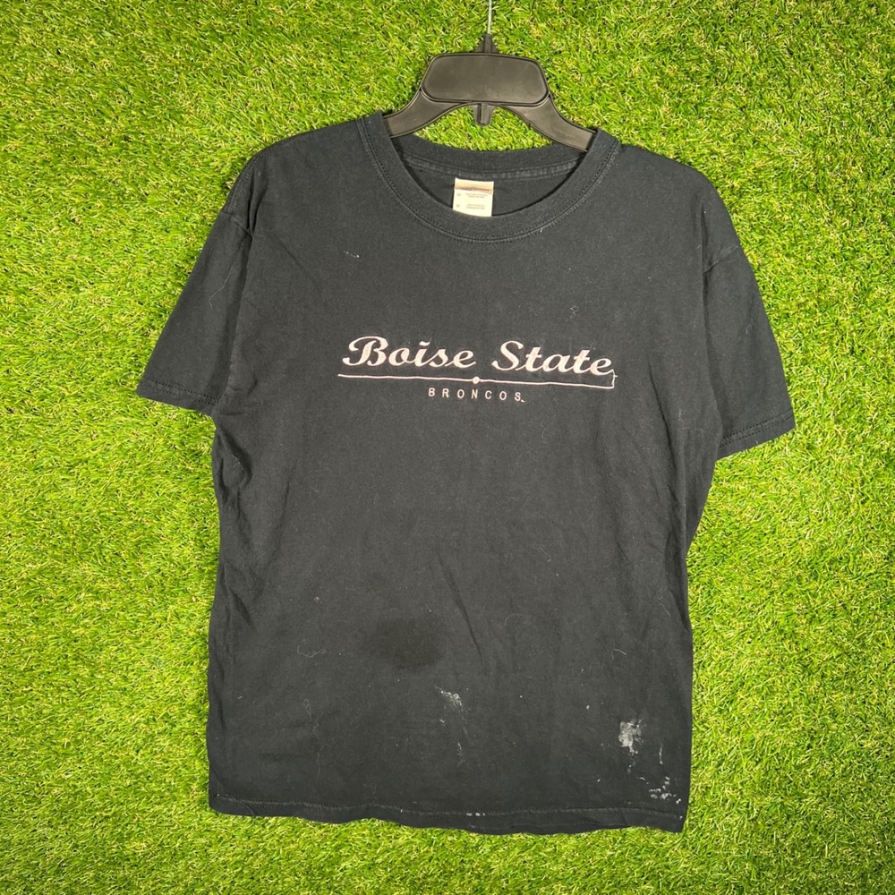 Boise State Broncos Gildan Heavy Cotton Black Graphic T-Shirt Mens Medium